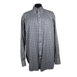 J. Hilburn men's Italian cotton flip cuff business casual windowpane check shirt